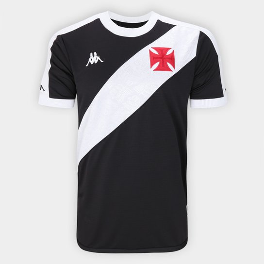 Camisa Vasco Home 24/25 Torcedor Kappa Masculina - Preto e Branco