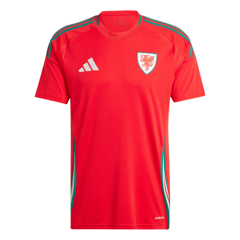 Camisa País de Gales Titular 24/25 - Adidas Torcedor Masculina