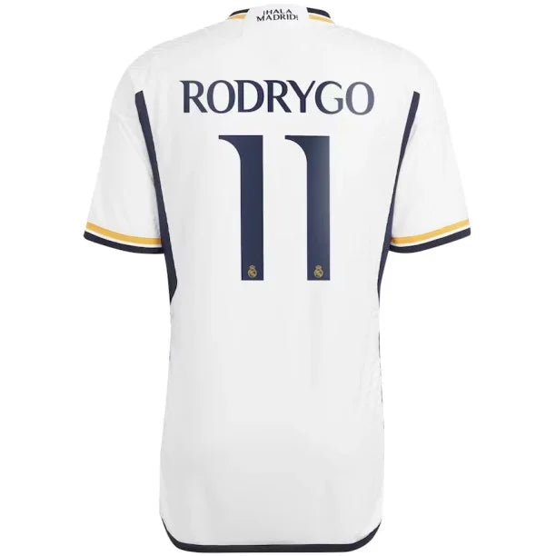 Camisa Real Madrid Titular 23/24 - Personalizada RODRYGO Nº 11 - Adidas Torcedor Masculina