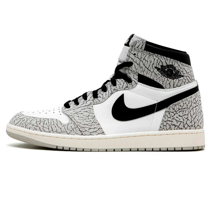 Tênis Air Jordan 1 High "White Cement" Cinza