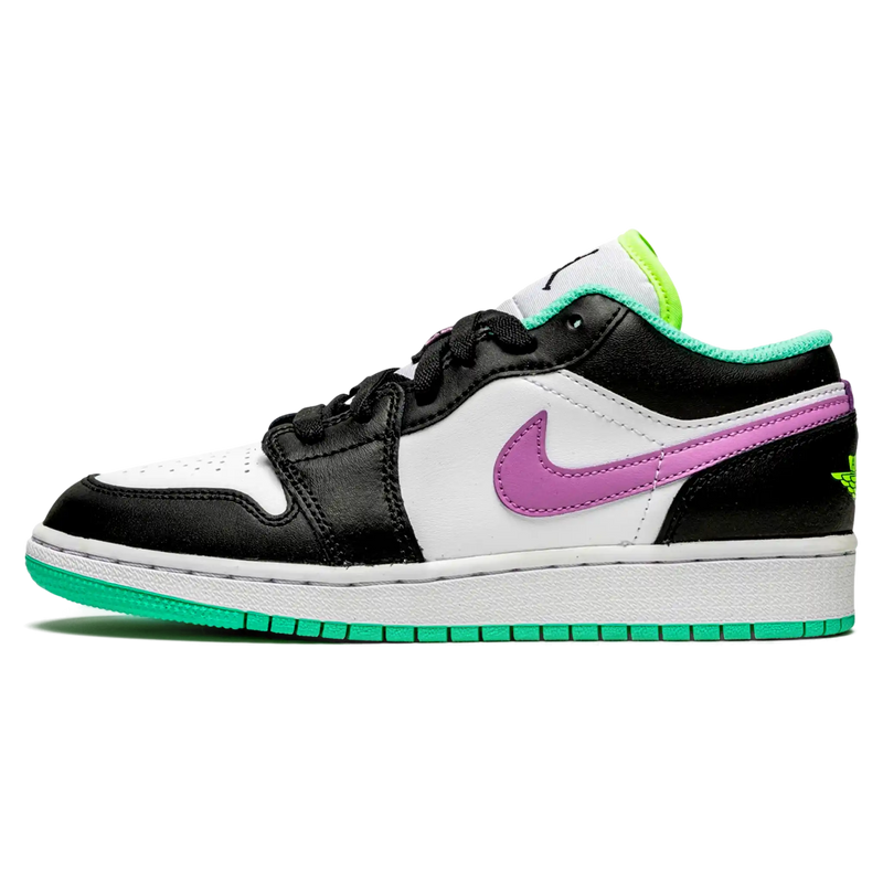 Tênis Air Jordan 1 Low Feminino "Black White Purple" Colorido