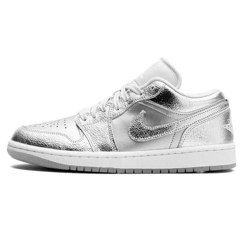 Tênis Air Jordan 1 Low Feminino "Metallic Silver" Cinza