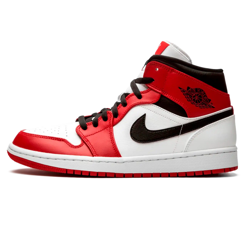 Tênis Air Jordan 1 Mid Feminino "Chicago White Heel" Vermelho / Branco