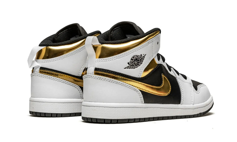 Tênis Air Jordan 1 Mid "White Gold" Branco / Dourado