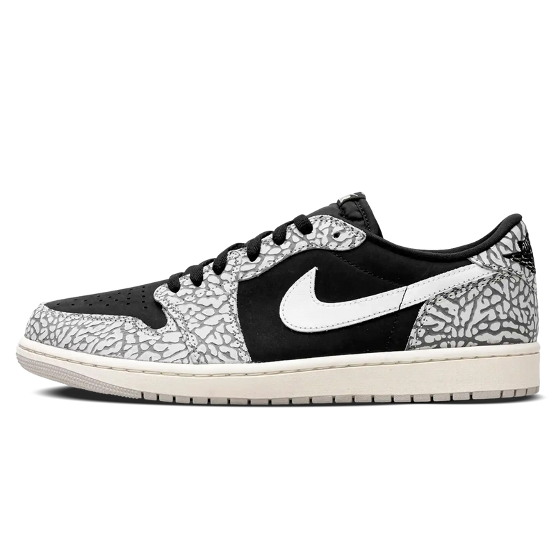 Tênis Air Jordan 1 Low "Black Cement" Preto / Cinza